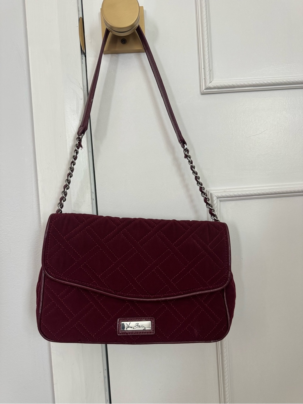 Vera Bradley Quilted Shoulder Bag in Burgundy